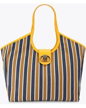 Kurt Geiger Kurt Geiger Tote Bag Striped Canvas Chelsea - Blue