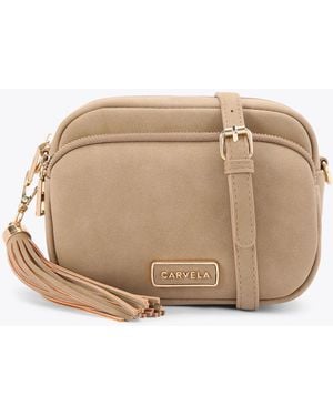 Carvela Kurt Geiger Cross Body Bag Camel Suedette Como Crossbody - Natural