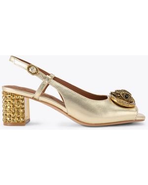 Kurt Geiger Leather Chelsea Slingback Court Shoes - Metallic