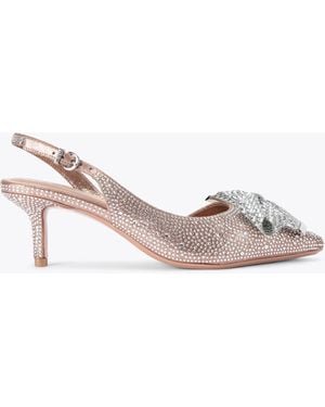 Carvela Kurt Geiger Heel Gold Fabric Synthetic Regal Bow - Pink