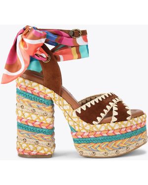 Kurt Geiger Kurt Geiger Heels Brown Multi Other Chelsea Scarf - Metallic