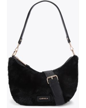 Carvela Kurt Geiger Bella Borg Sling Bag - Faux Fur Sling Bag - Black
