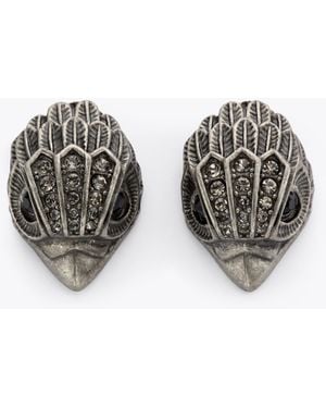 Kurt Geiger Gunmetal Eagle Head Stud Earrings - Metallic