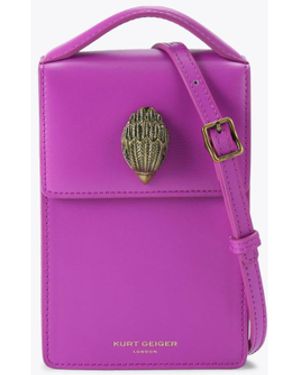 Kurt Geiger Bond Phone Cross Body Bag - Violet Phone Case - Purple