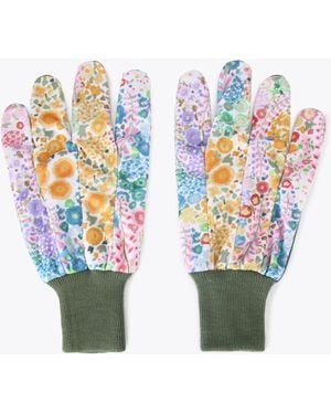 Kurt Geiger Kurt Geiger Gloves Fabric Khaki Floral Couture - White