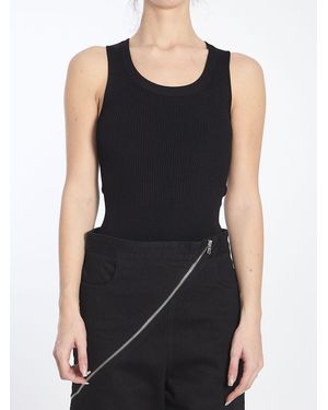 Alaïa Sleeveless Mini Ribbed Knit Bodysuit - Black