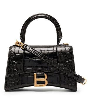 Balenciaga Mini Hourglass Xs Handbag - Black