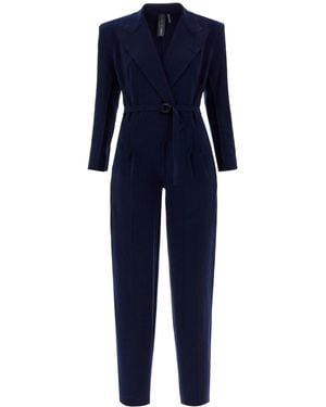 Norma Kamali Double-Breasted Straight Leg Jumpsuit - Blue
