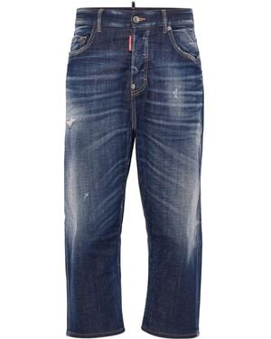 DSquared² Bleached-Wash Cropped Jeans - Blue