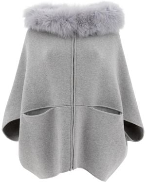 Giovi Wool And Cashmere Poncho - Gray