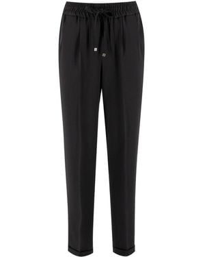 Kiton Elegant Pants With Drawstring Waist For - Black