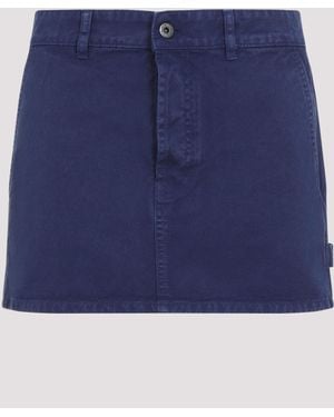 Miu Miu Chic Cotton Mini Skirt For Ss25 - Blue