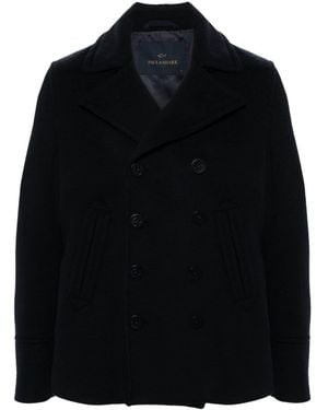 Paul & Shark Unstructured Wool Peacoat - Black