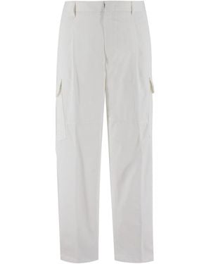 Brioni Stylish Regular Fit Cargo Pants For - White