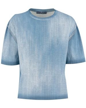 Ermanno Scervino Relaxed-Fit Light Denim-Like T-Shirt - Blue