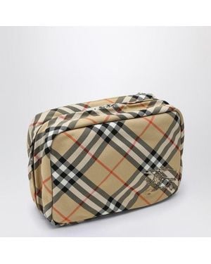 Burberry Vintage Check Travel Pouch Handbag - Metallic