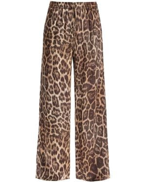 Stella McCartney Animal Print Pajama Style Pants - Natural