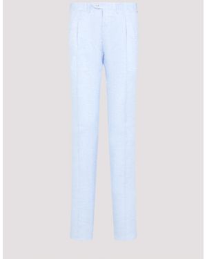 Kiton Regular & Straight Leg Linen Pants - White
