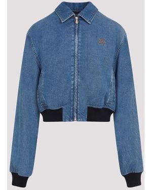 Miu Miu Mini Lyocell Jacket - Blue