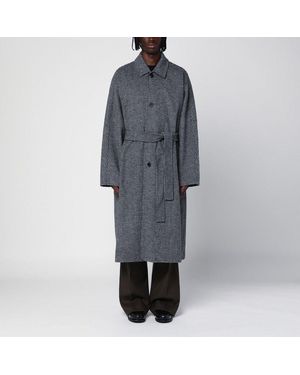 New Amsterdam Surf Association Checkered Wool Blend Oversized Jacket - Gray