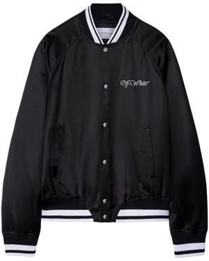 Off-White c/o Virgil Abloh College Souvenir Satin Jacket For - Black