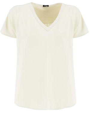 Kiton Luxurious Silk T-Shirt With Tailored Fit - White