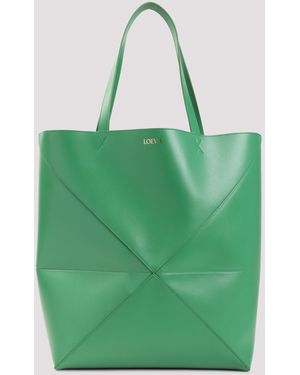 Loewe Luxe Puzzle Fold Tote Handbag - Green