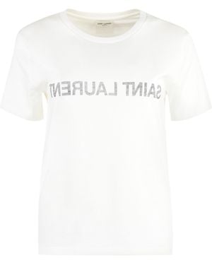 Saint Laurent Reverse Logo T-Shirt - White