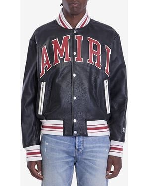 Amiri Leather Bomber Jacket - Black