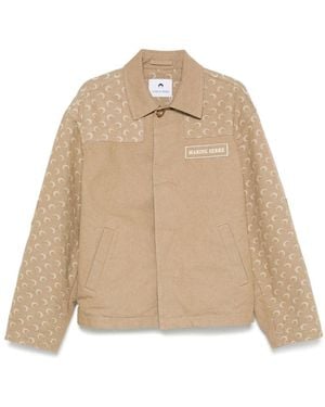 Marine Serre Moon Motif Jacquard Jacket - Natural