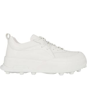 Jil Sander Porcelain Calf Leather Sneakers - White