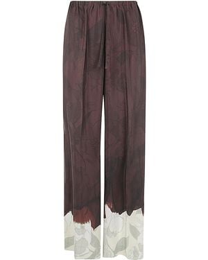 Dries Van Noten Elegant Silk Pants For - Brown
