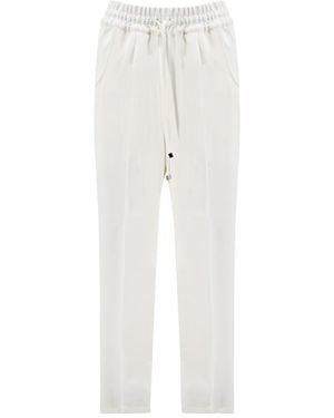 Kiton Elegant Silk Pants - White