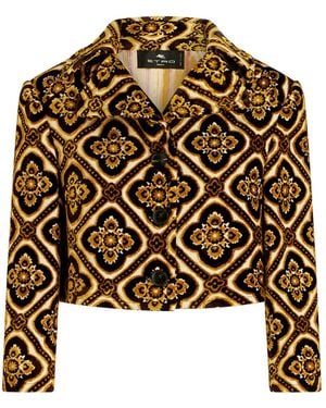Etro Mini Velvet Cropped Jacket - Black