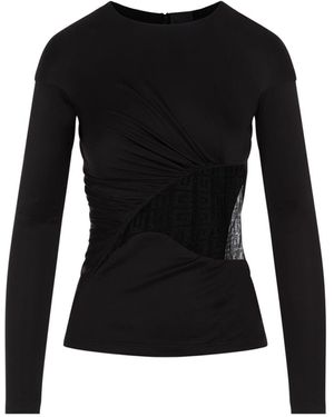 Givenchy Chic Draped Top With Cut-Out Detail For - Black