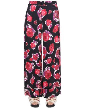 Marni Floral Patterned Pajama Pants For - Red
