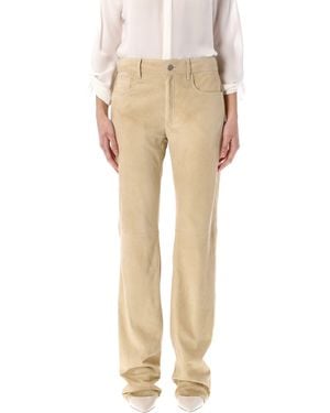 Ralph Lauren Suede Leather Pants - Natural