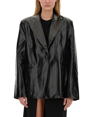 ROTATE BIRGER CHRISTENSEN Glossy Oversize Blazer - Black