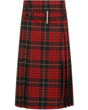 McQueen Skirt With Check Pattern - Red