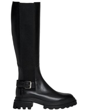 Hogan Knee-High Elastic Boot - Black