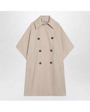 Max Mara Double-Breasted Water-Repellent Cape For - Natural