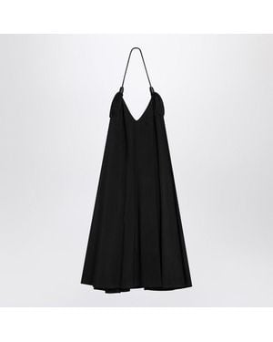 【関税&送料込】Loewe White Stretch Crepe Flamenco Dress LOEWE Flamenco knotted leather-trimmed voile halterneck mini