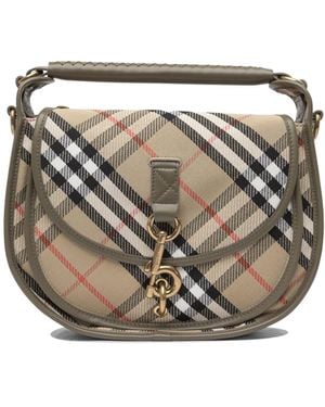 Burberry Mini Clip Messenger Handbag - Natural