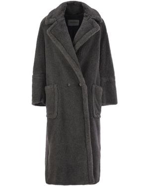 Max Mara Oversized Teddy Wool And Alpaca Double-Breasted Jacket - Black