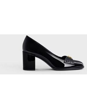 Celine Judy Patent Leather Pumps in Black | Lyst