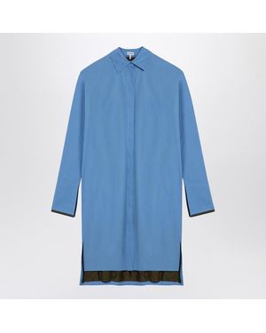 Loewe Elegant Light Cotton Asymmetrical Shirt Dress - Blue