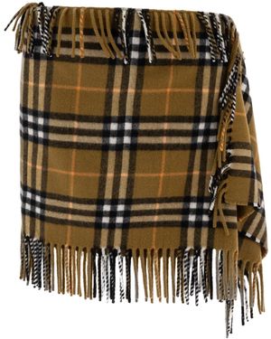 Burberry Wool Cashmere Wrap Skirt - Metallic