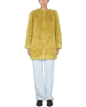 BECAGLI SINCE 1994 Chic Faux Fur Jacket - Yellow