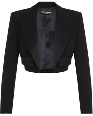 Dolce & Gabbana Wool-Blend Elegant Outerwear Jacket - Black
