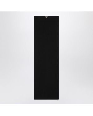 Prada Ribbed Midi T-Shirt Skirt With Logo Detail - Black